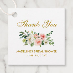 Étiquettes Cadeau Merci de Fête des mariées en or rose blanc