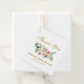 Étiquettes Cadeau Merci de Fête des mariées en or rose blanc (En situation)