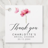 Étiquettes Cadeau Merci de Fête des mariées floral (Devant)