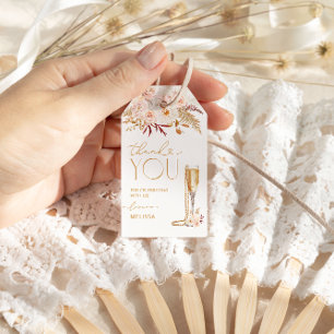 Étiquettes-cadeau Merci de Fête des mariées Pearl et Prosecco