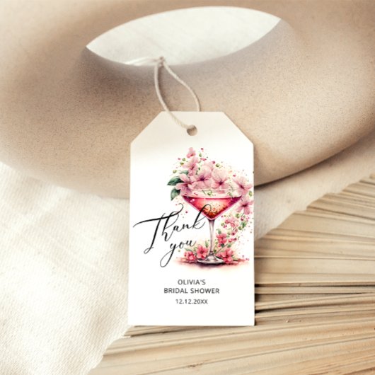 Étiquettes-cadeau Merci de Fête des mariées rose