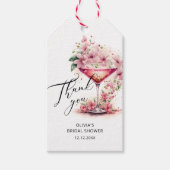 Étiquettes-cadeau Merci de Fête des mariées rose (Devant)