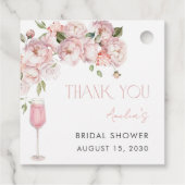 Étiquettes Cadeau Merci de Fête des mariées rose moderne (Dos)