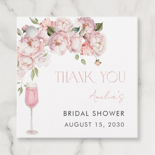 Étiquettes Cadeau Merci de Fête des mariées rose moderne (Devant)