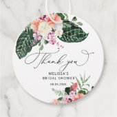 Étiquettes Cadeau Merci de Fête des mariées tropicale (Devant)