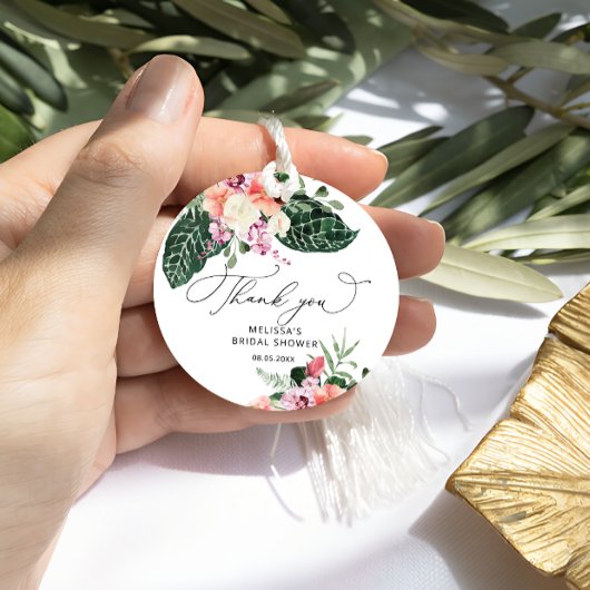 Étiquettes Cadeau Merci de Fête des mariées tropicale