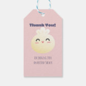 Étiquettes-cadeau Merci de fille Baby shower jetable (Dos)