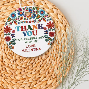 Étiquettes Cadeau Merci de fleurs colorées à la fleur de fleur de fl