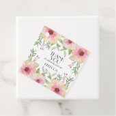 Étiquettes Cadeau Merci de fleurs roses d'aquarelle (En situation)