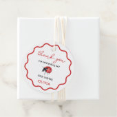 Étiquettes Cadeau Merci de la fête d'anniversaire de Little Ladybug (En situation)