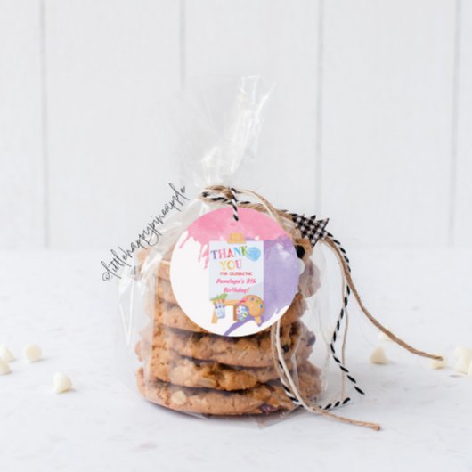 Étiquettes Cadeau Merci de la partie de peinture