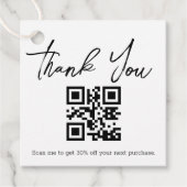 Étiquettes Cadeau merci de la remise de code qr pour les petites ent (Devant)