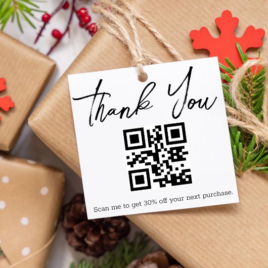 Étiquettes Cadeau merci de la remise de code qr pour les petites ent