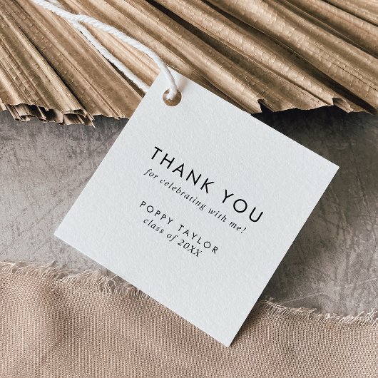 Étiquettes Cadeau Merci de la typographie chic