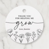 Étiquettes Cadeau Merci de m'aider à développer l'appréciation des e (Devant)