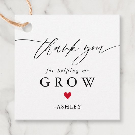 Étiquettes Cadeau Merci de m'aider à grandir Cadeau enseignant succu (Devant)