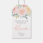 Étiquettes-cadeau Merci de m'aider Bloom Appréciation de l'enseignan (Devant)