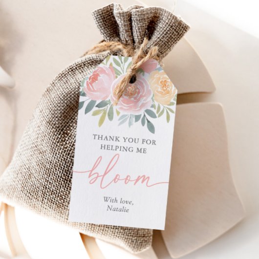 Étiquettes-cadeau Merci de m'aider Bloom Appréciation de l'enseignan