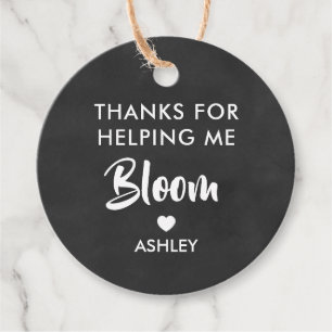 Étiquettes Cadeau Merci de m'aider Bloom Flower Tag, Chalkboard