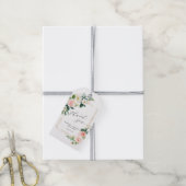 Étiquettes-cadeau Merci de Mariage à cadre or à fleurs blanches (Avec de la ficelle)