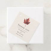 Étiquettes Cadeau Merci de Mariage à feuilles de chute minimes (En situation)