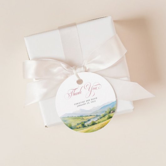 Étiquettes Cadeau Merci de Mariage agricole rustique