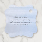 Étiquettes Cadeau Merci de Mariage bleu foncé à fleurs (Dos)