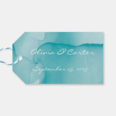 Étiquettes-cadeau Merci de Mariage bleu moderne (Dos Horizontal)