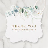 Étiquettes Cadeau Merci de Mariage botanique vert et or (Dos)