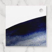 Étiquettes Cadeau Merci de Mariage d'aquarelle bleu Indigo moderne (Dos)