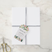Étiquettes-cadeau Merci de Mariage d'aquarelle en fleurs blanches (Avec de la ficelle)