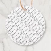 Étiquettes Cadeau Merci de mariage de calligraphie de script (Dos)