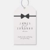 Étiquettes-cadeau Merci de Mariage de Cravate noir sur mesure ID1090 (Devant)