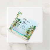Étiquettes Cadeau Merci de mariage de destination de plage tropicale (En situation)