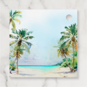 Étiquettes Cadeau Merci de mariage de destination de plage tropicale (Dos)