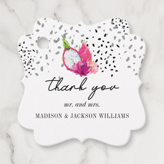 Étiquettes Cadeau Merci de Mariage de fruits Pitaya Dragon (Devant)