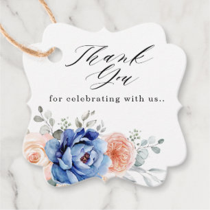 Étiquettes Cadeau Merci de Mariage de la marine Blue Slate Dusty