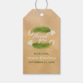 Étiquettes-cadeau Merci de mariage de la plage de sable de Wreath tr (Devant)