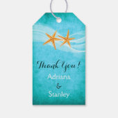 Étiquettes-cadeau Merci de mariage de la plage de Starfish (Dos)