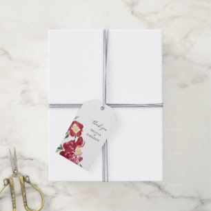 Étiquettes-cadeau Merci de Mariage de pivoine rouge
