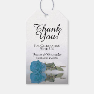 Étiquettes-cadeau Merci de Mariage de Rose bleu turquoise romantique