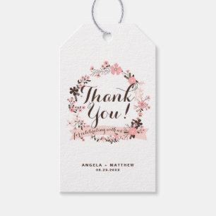 Étiquettes-cadeau Merci de Mariage de  rose et Brown