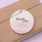 Étiquettes Cadeau Merci de Mariage de script en gras à flush minimal