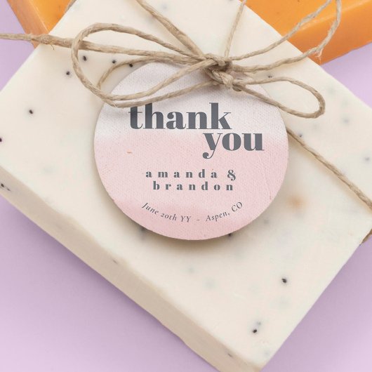 Étiquettes Cadeau Merci de Mariage de script en gras à flush minimal