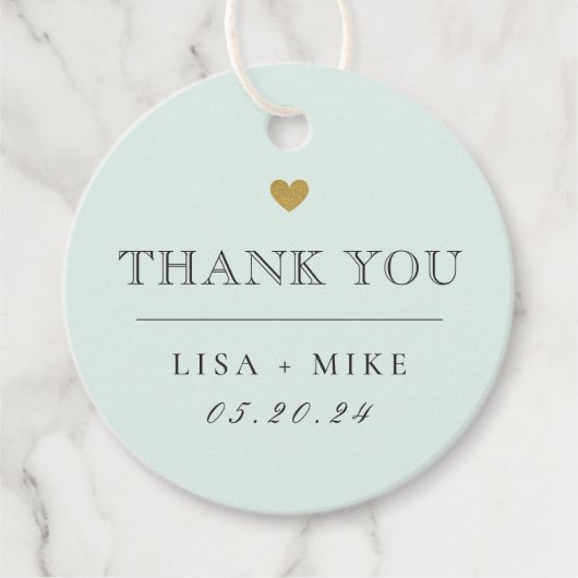 Étiquettes Cadeau Merci de mariage élégant et moderne (Devant)