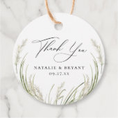 Étiquettes Cadeau Merci de Mariage en laiton Pampas (Devant)