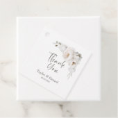 Étiquettes Cadeau Merci de Mariage Floral d'hiver blanc (En situation)