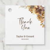 Étiquettes Cadeau Merci de Mariage floral rustique (Devant)