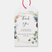 Étiquettes-cadeau Merci de Mariage géométrique de Bourgogne (Devant)