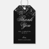 Étiquettes-cadeau Merci de Mariage noir gothique classique (Devant)
